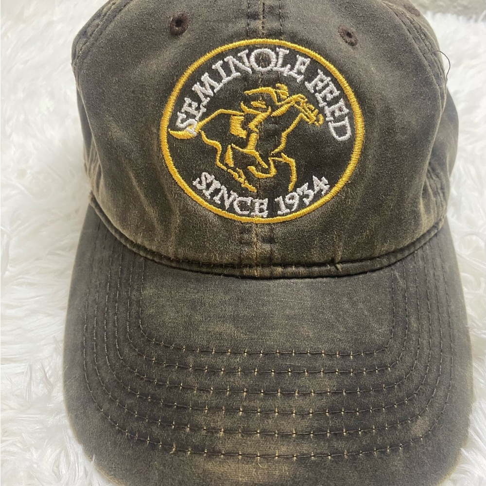 Triangle sport headwear. Brown Cap with Cream Interior